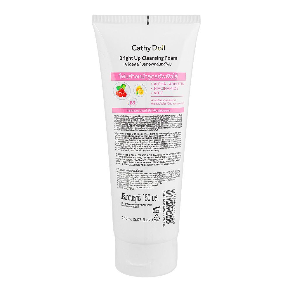 Cathy Doll Bright Up Cleansing Foam, SLS & Paraben Free, 150ml - Image 2