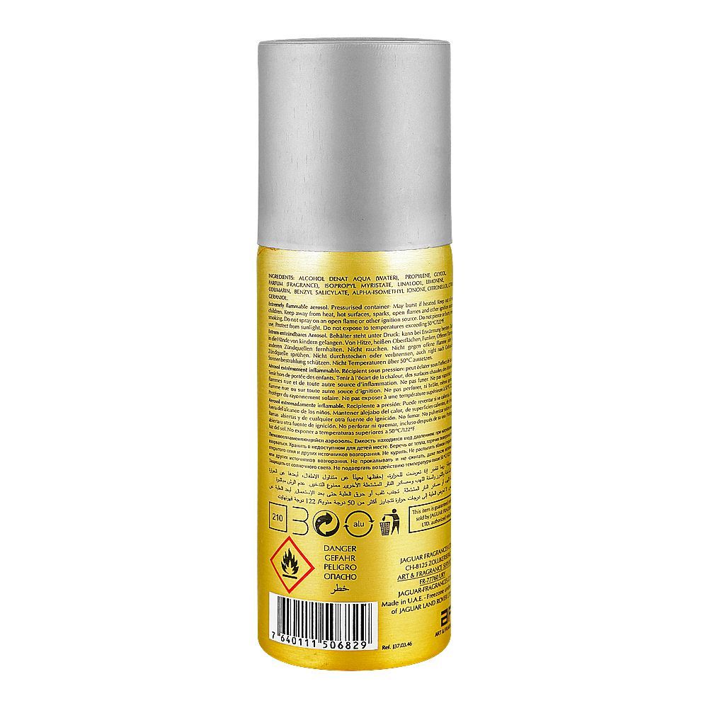 Jaguar Classic Gold Body Spray, For Men, 200ml - Image 2
