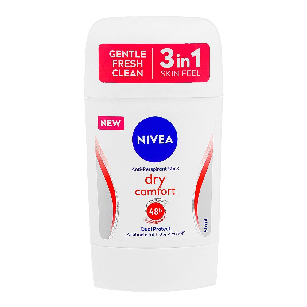 Nivea Dry Comfort Dual Protect Anti-Perspirant Deodorant Stick, 50ml - Main Image
