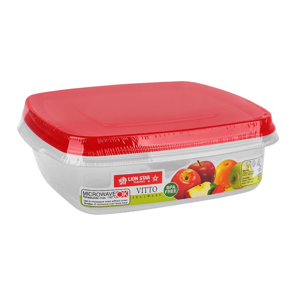 Lion Star Plastic Vitto Sealware Food Container, 750ml, Red VT-1 - Main Image