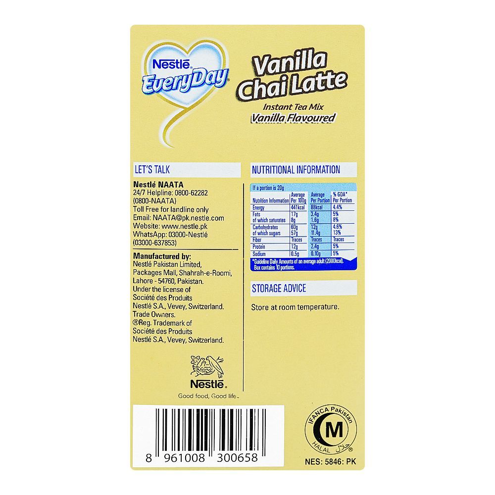 Nestle Everyday Vanilla Chai Latte, 20g - Image 2