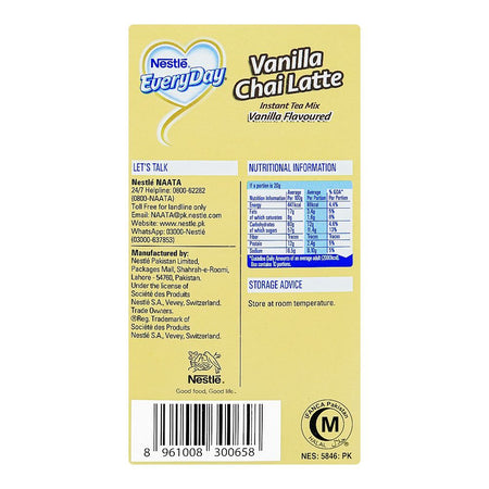Nestle Everyday Vanilla Chai Latte, 10-Sachets, 20g Each - Image 2