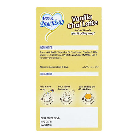 Nestle Everyday Vanilla Chai Latte, 10-Sachets, 20g Each - Image 3