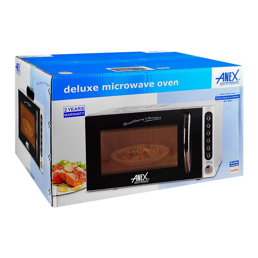 Anex Deluxe Microwave Oven, 900W, Black, AG-9031 - Image 2