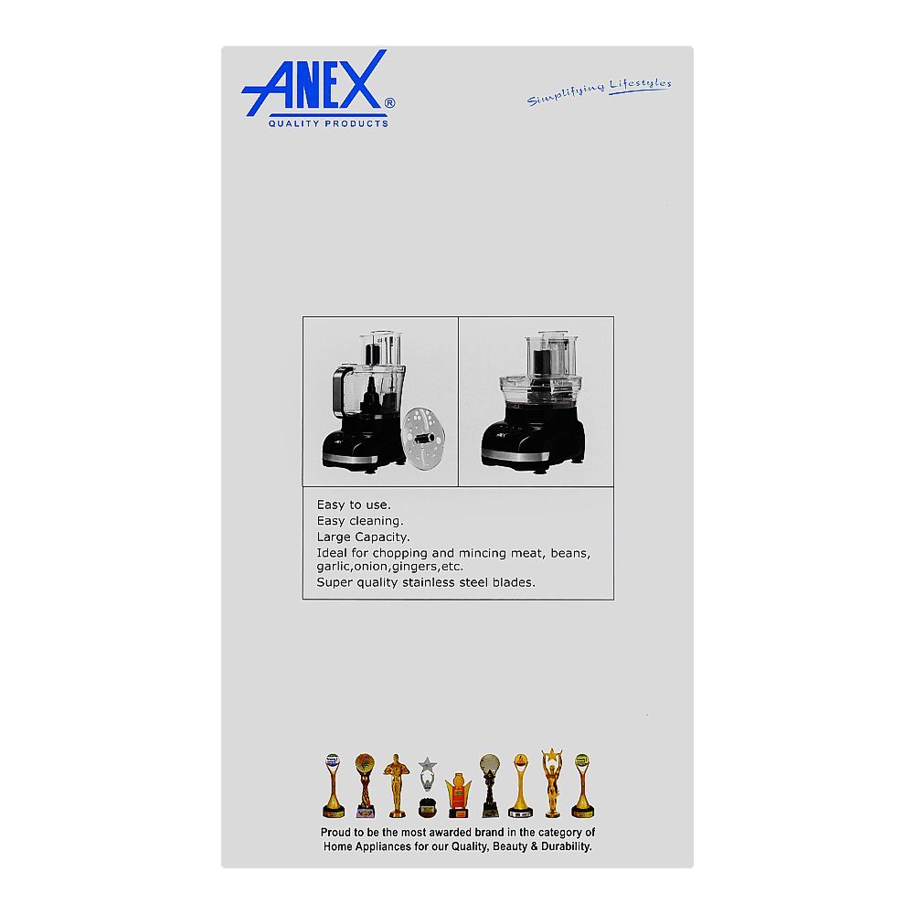 Anex Super Deluxe Chopper, 500W, Black & Silver, AG-3059 - Image 4