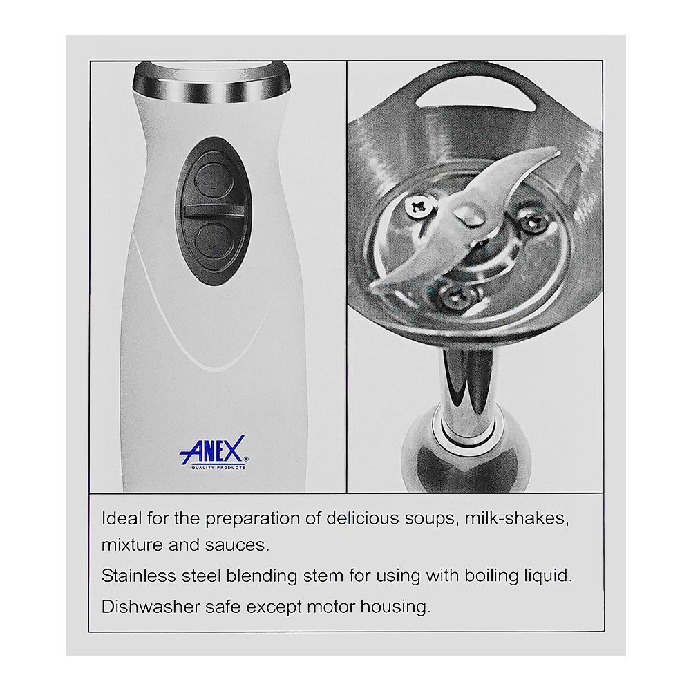 Anex Deluxe Hand Blender, 300W, Black, AG-121 - Image 5