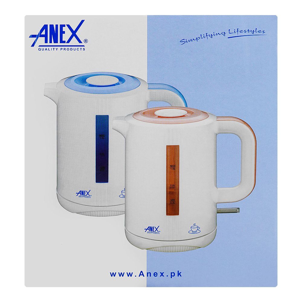 Anex Deluxe Electric Kettle, 1000ml Capacity, 900-1200W, Sea Blue, AG-4032 - Image 3