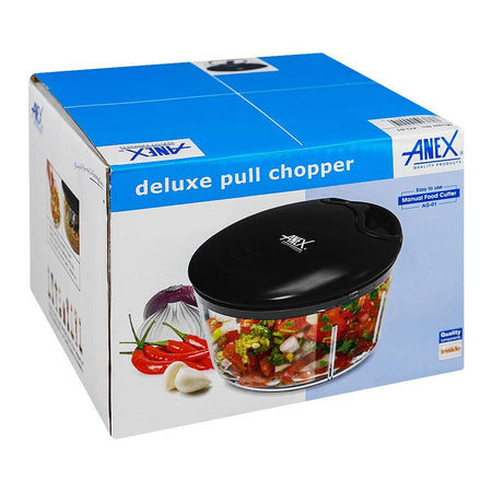 Anex Deluxe Pull Chopper, Manual Food Cutter, Black, AG-01 - Image 2