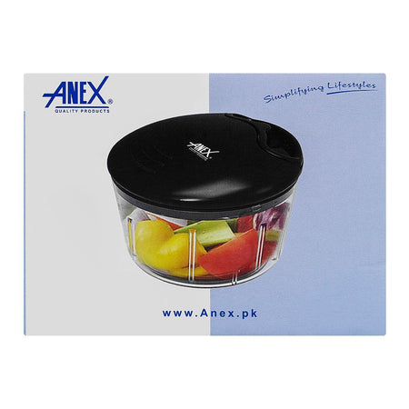 Anex Deluxe Pull Chopper, Manual Food Cutter, Black, AG-01 - Image 3
