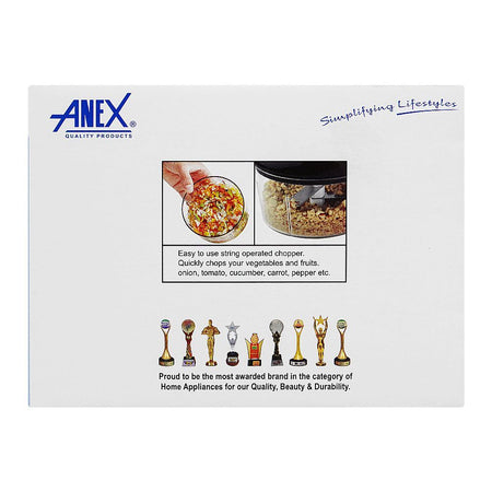Anex Deluxe Pull Chopper, Manual Food Cutter, Black, AG-01 - Image 4
