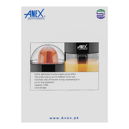 Anex Deluxe Citrus Juicer, 850ml Capacity, 40W, Black, AG-2154 - Image 4