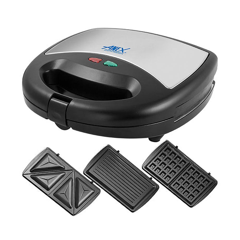 Anex Sandwich Maker, 750W, Black & Silver, AG-1039C - Main Image
