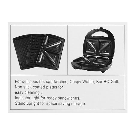 Anex Sandwich Maker, 750W, Black & Silver, AG-1039C - Image 6