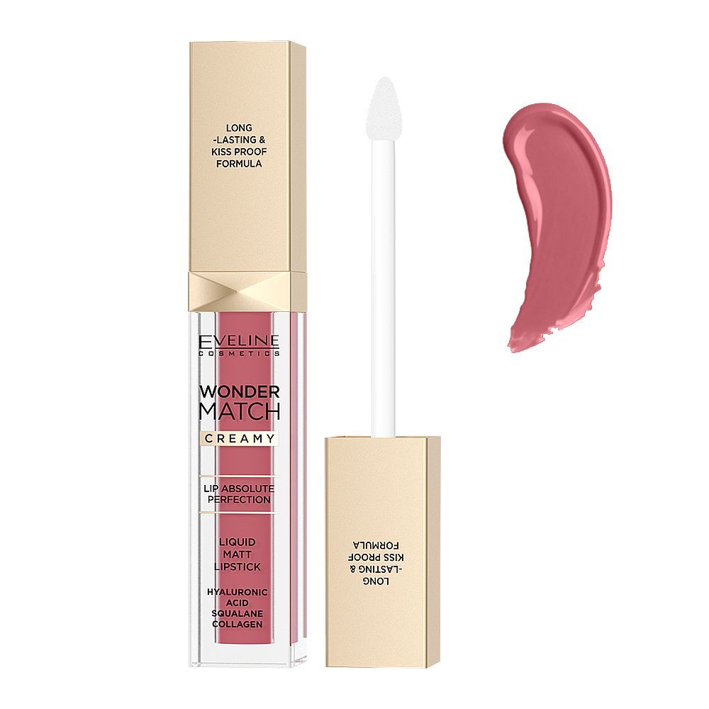 Eveline Wonder Match Creamy Liquid Matte Lipstick, 6.8ml, 08 Cashmere Rose - Main Image