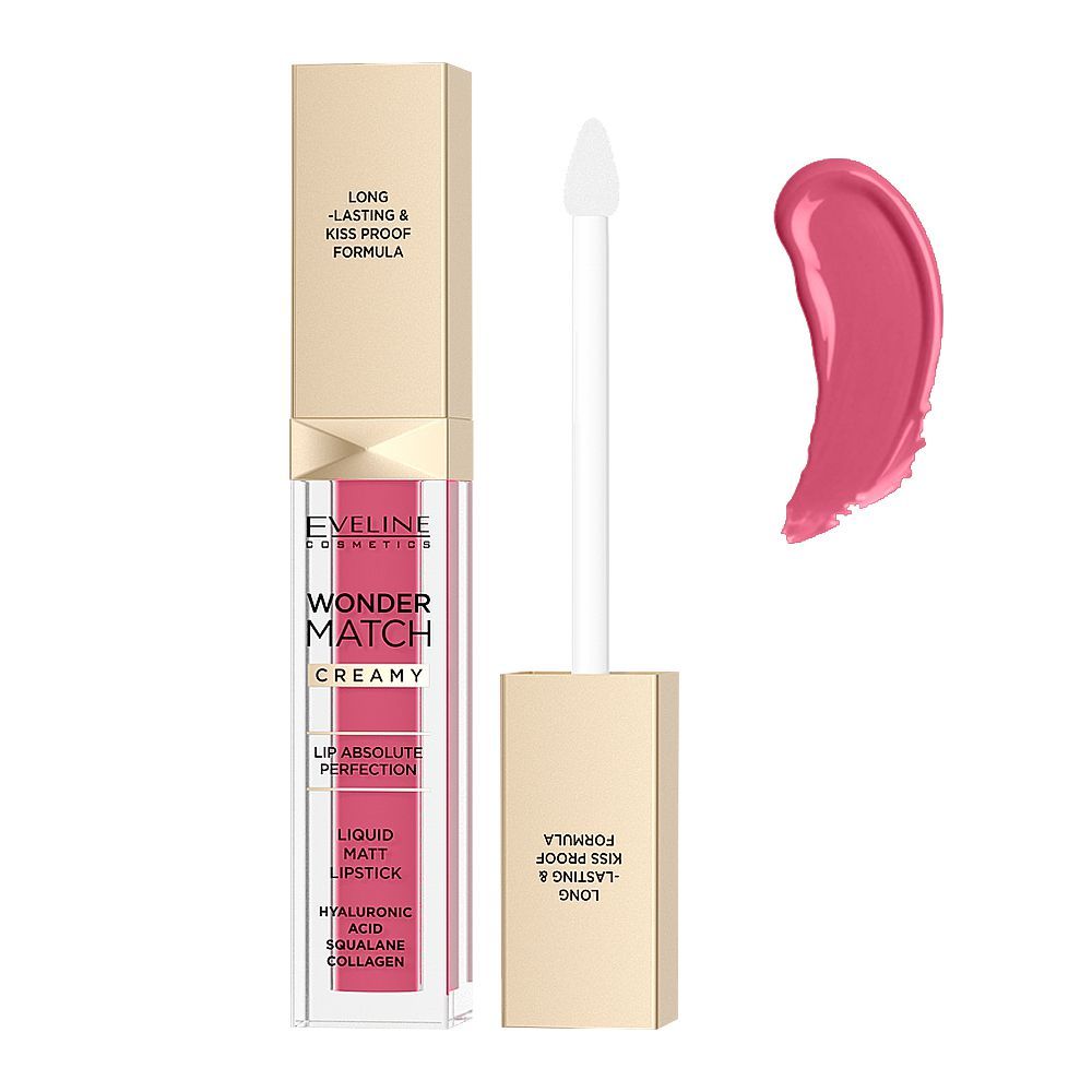 Eveline Wonder Match Creamy Liquid Matte Lipstick, 6.8ml, 10 Berry Rose - Main Image