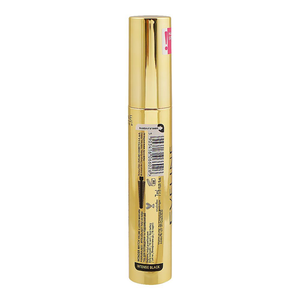 Eveline Wonder Match Volume & Length Mascara, Intense Black, 7ml - Image 3