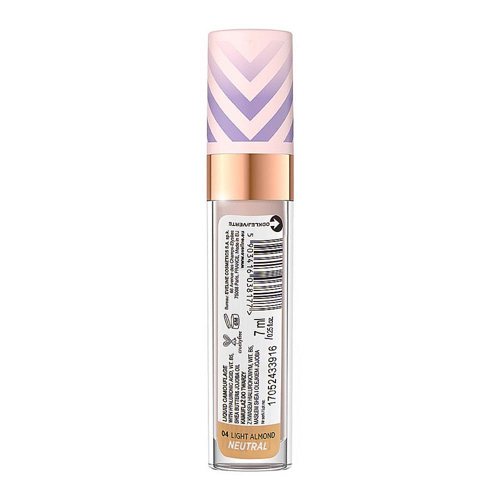 Eveline Liquid Camouflage HD Long Lasting 24H Full Coverage Concealer, 04 Light Almond - Image 2