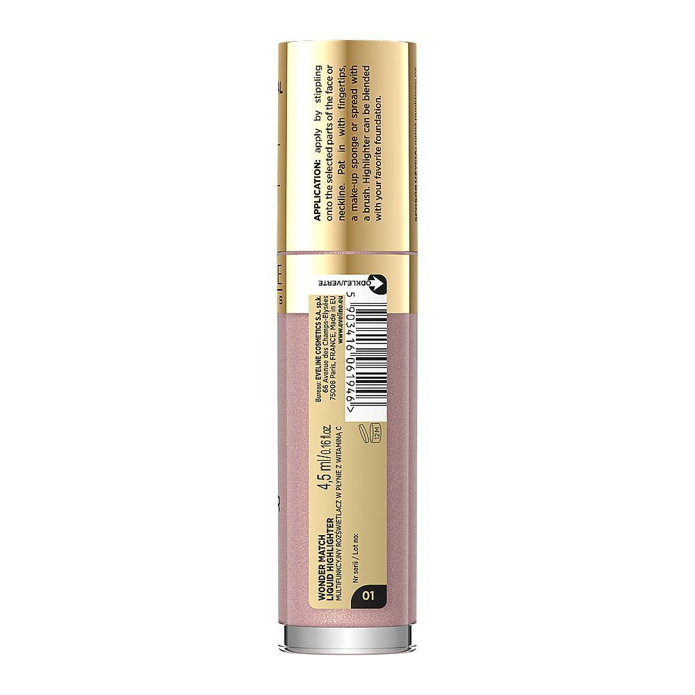 Eveline Wonder Match Liquid Highlighter With Vitamin C, 4.5ml, No. 01 - Image 3
