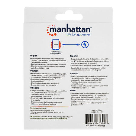 Manhattan 15W Fast Wireless Charging Pad, 406024 - Image 4