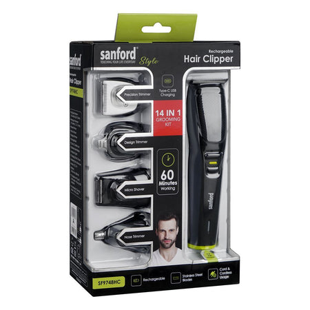 Sanford 14in1 Grooming Kit, Rechargeable Hair Clipper, SF-9748HC - Image 2