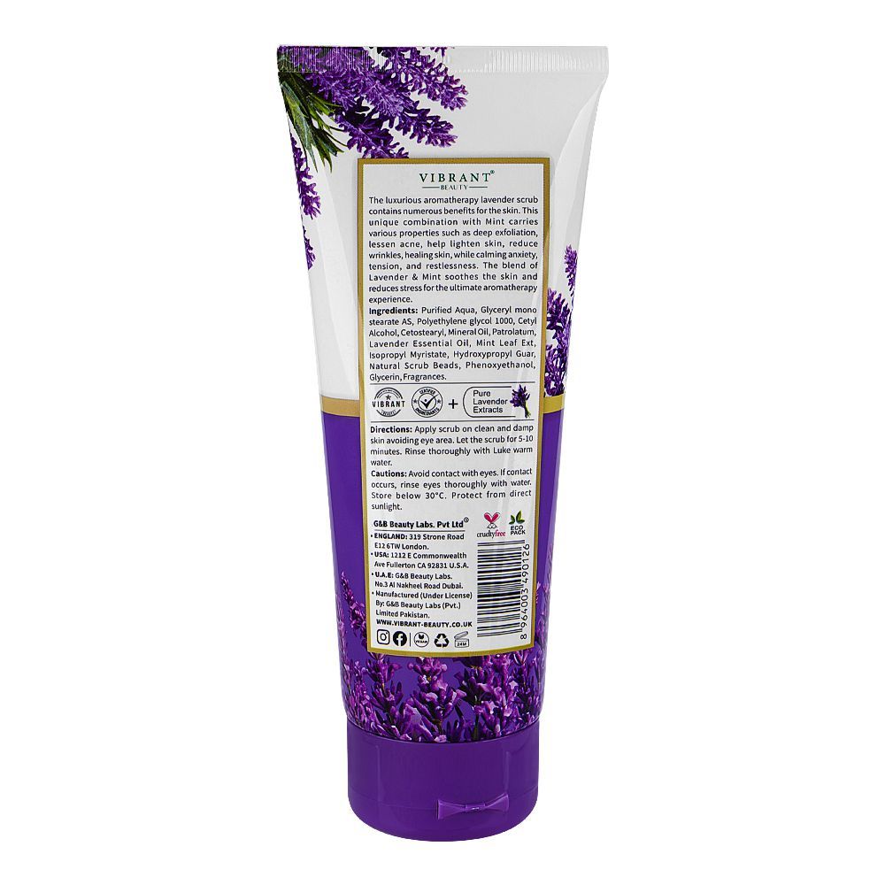 Vibrant Beauty Mini SPA Luxurious Lavender+Mint Skin Brightening Scrub, 200ml - Image 2