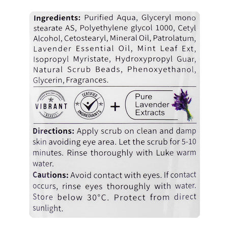 Vibrant Beauty Mini SPA Luxurious Lavender+Mint Skin Brightening Scrub, 200ml - Image 3