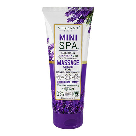 Vibrant Beauty Mini SPA Luxurious Lavender+Mint Skin Brightening Massage Cream, 200ml - Main Image