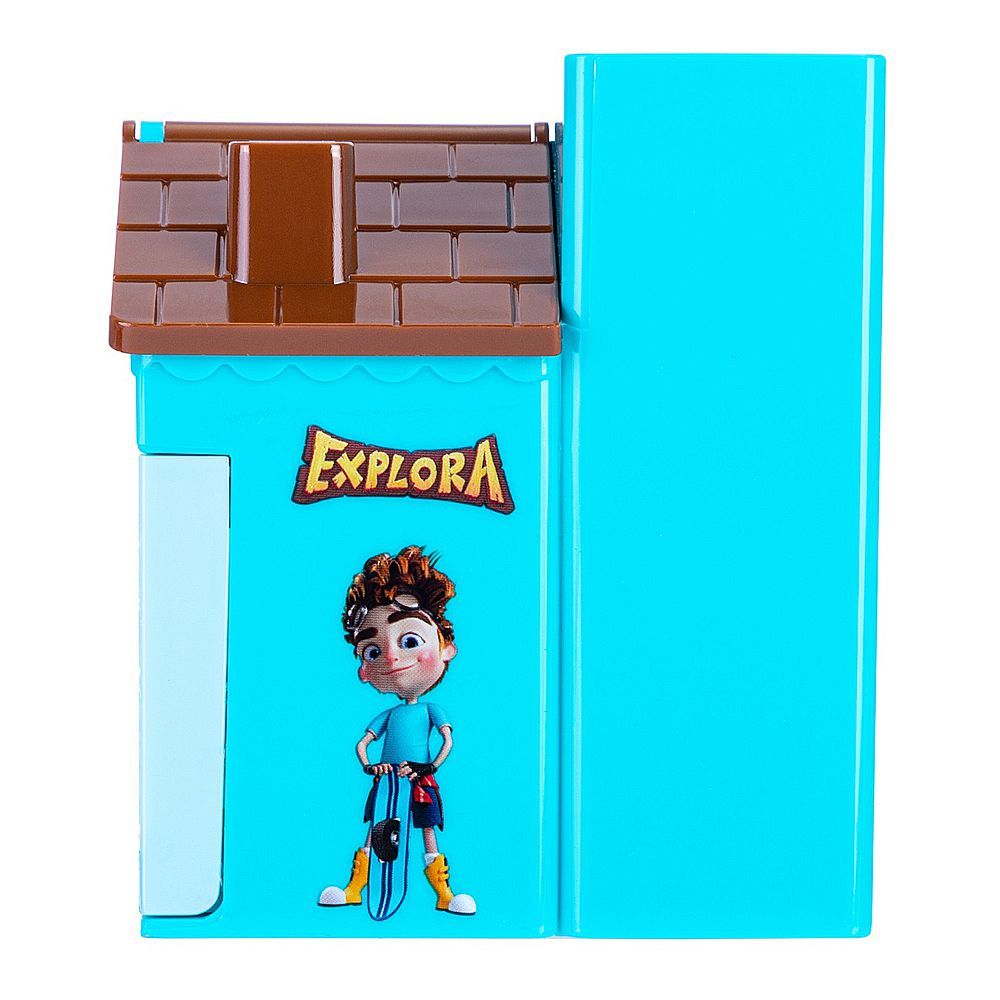 Deli Explora PS House Desk Organizer, 3 Compartments, Blue, 1-Piece, E9138 - Image 2