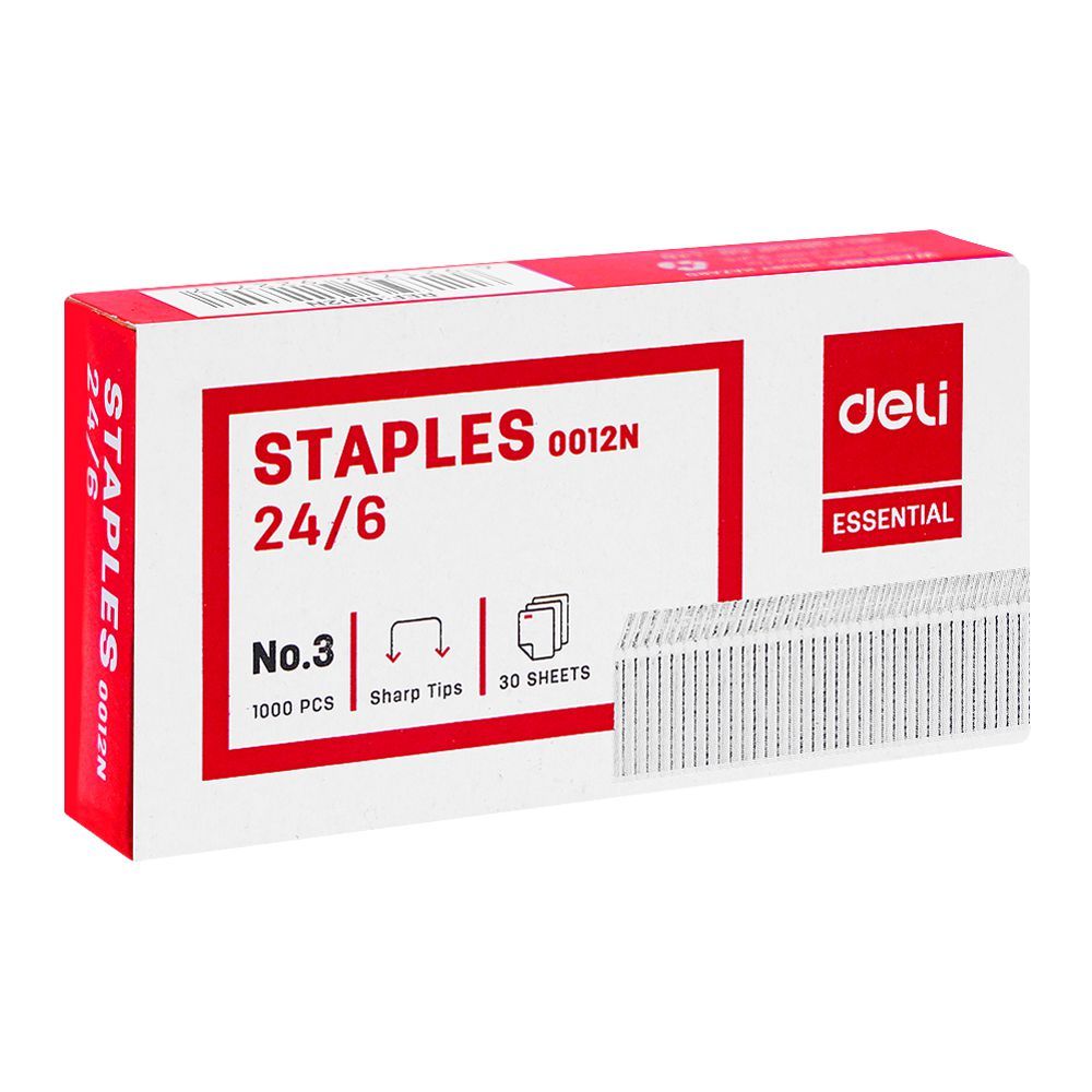 Deli No.3 Staples Pins, 1000-Pack, 24/6 E0012N - Main Image