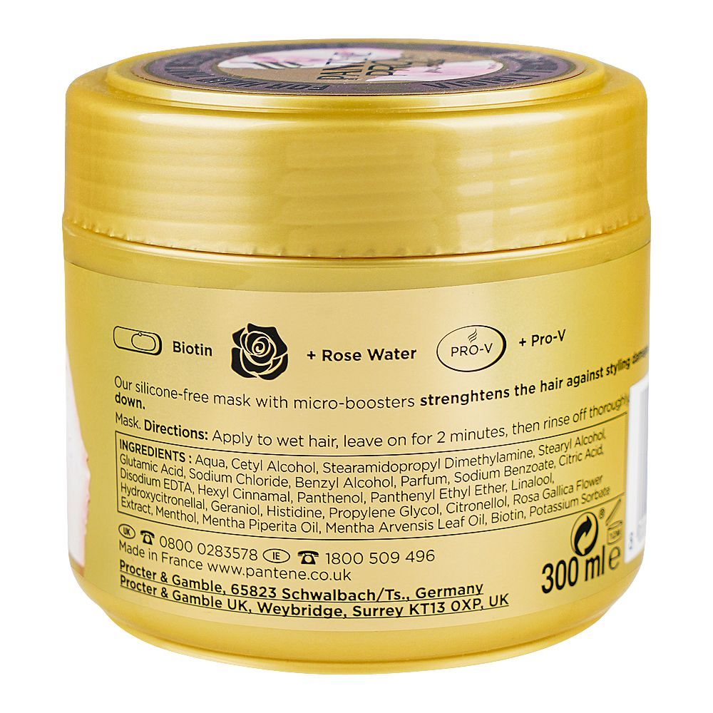Pantene Pro-V Miracles Body & Strength Biotin+Rose Water Silicone Free Hair Mask, 300ml - Image 2