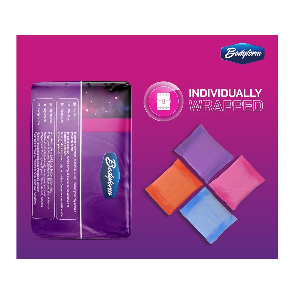 Bodyform Cushion Soft Overnight Maxi Sanitary Pads With Wings, 8-Pack - Image 3