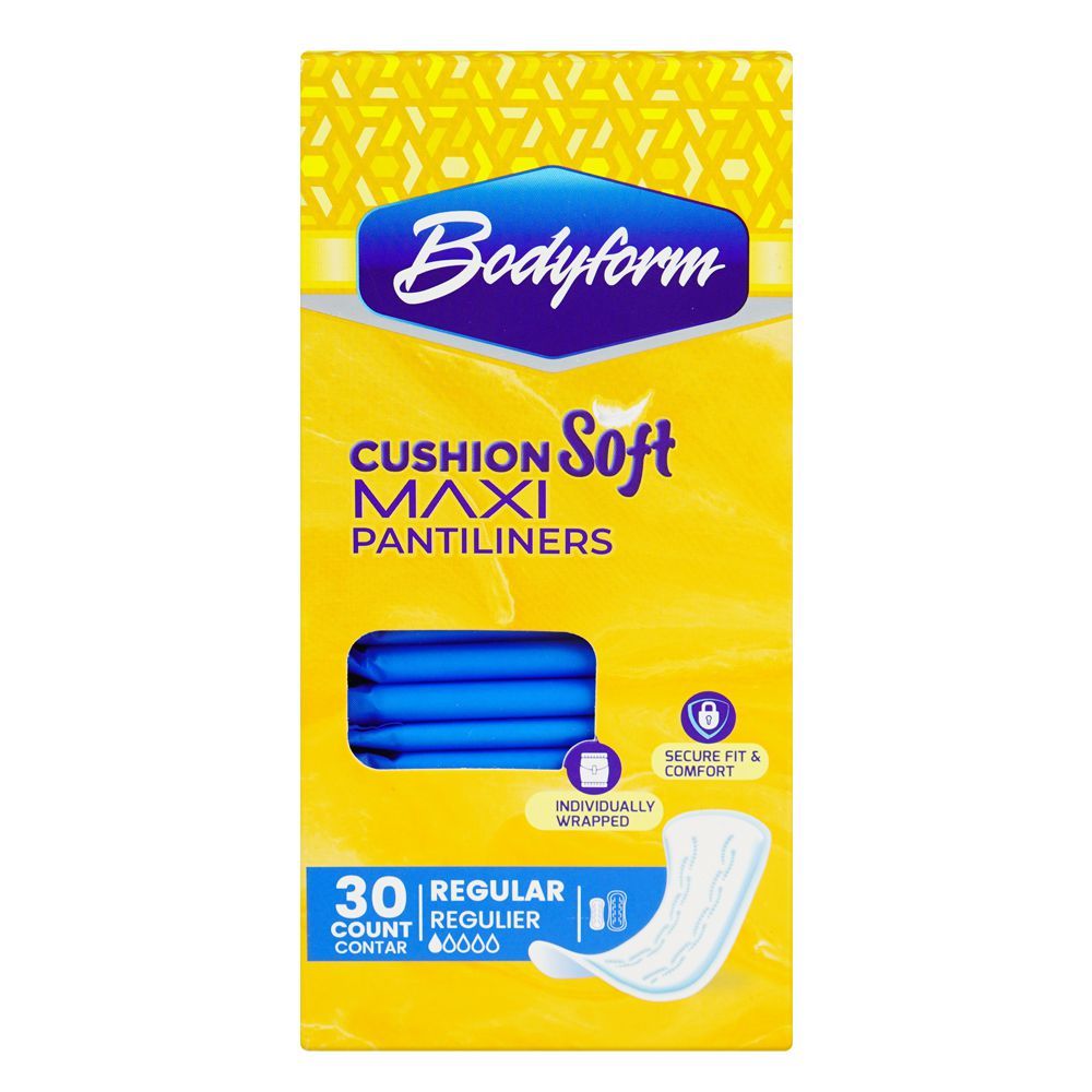 Bodyform Cushion Soft Regular Maxi Pantiliners, 30-Pack - Main Image