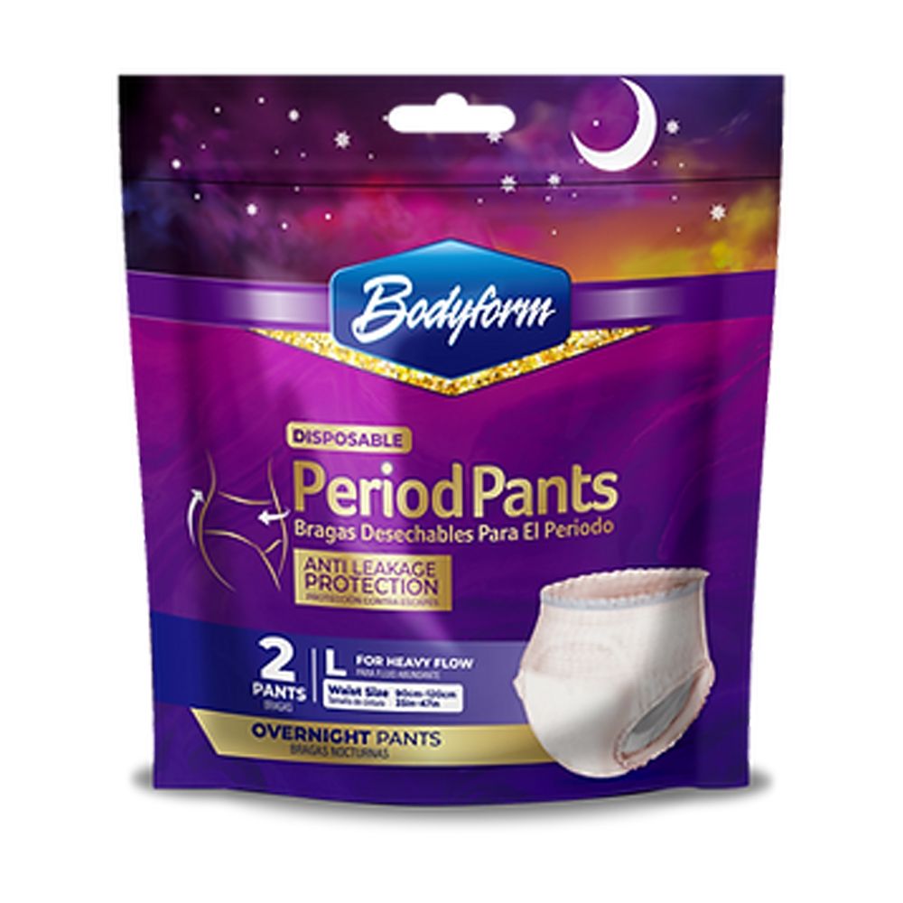 Bodyform Disposable Overnight Period Pants, Large, 2-Pack - Main Image