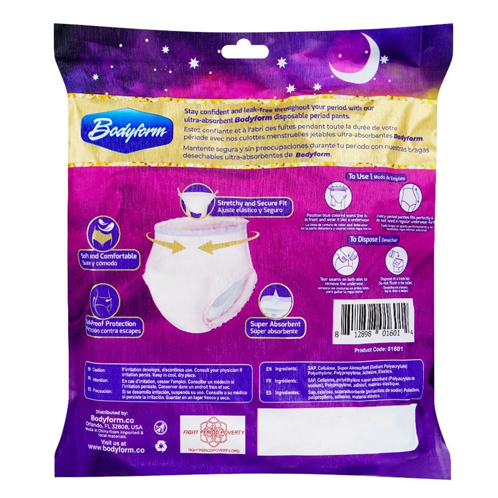 Bodyform Disposable Overnight Period Pants, Large, 2-Pack - Image 2