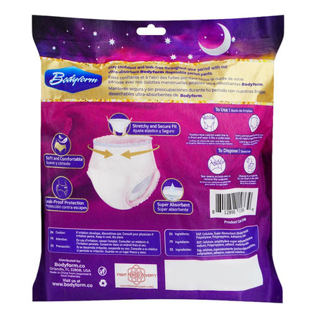 Bodyform Disposable Overnight Period Pants, XL, 2-Pack - Image 2