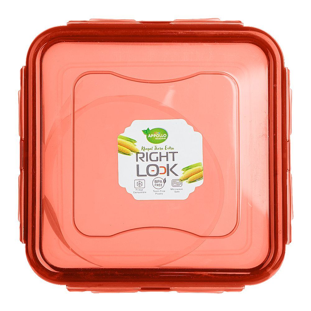 Appollo Right Lock Plastic Food Keeper, Medium, Red - Image 3