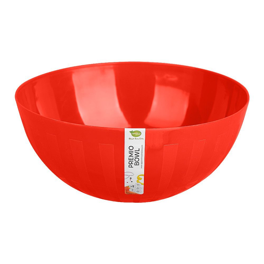 Appollo Premio Plastic Bowl, BPA-Free, Large, Red - Main Image