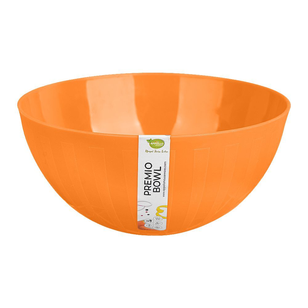 Appollo Premio Plastic Bowl, BPA-Free, Medium, Orange - Main Image