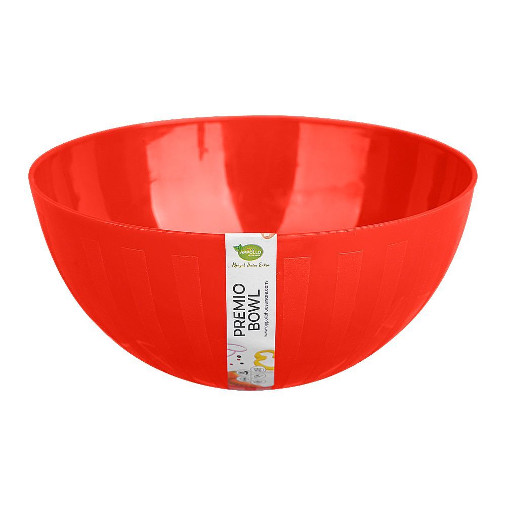 Appollo Premio Plastic Bowl, BPA-Free, Medium, Red - Main Image