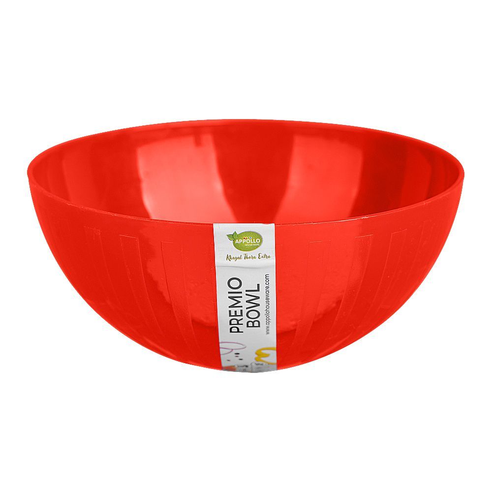Appollo Premio Plastic Bowl, BPA-Free, Small, Red - Main Image