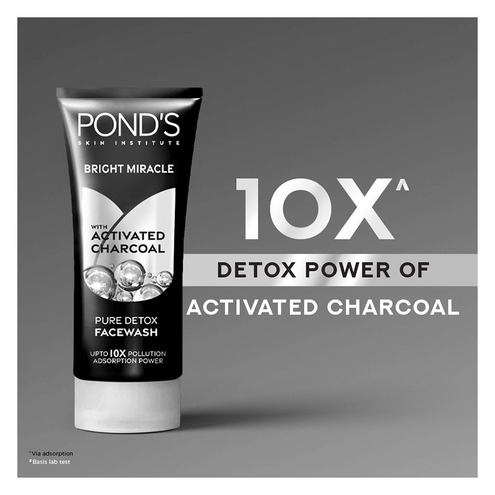 Pond's Bright Miracle Pure Detox Face Wash With Activated Charcoal, 50g - Image 3