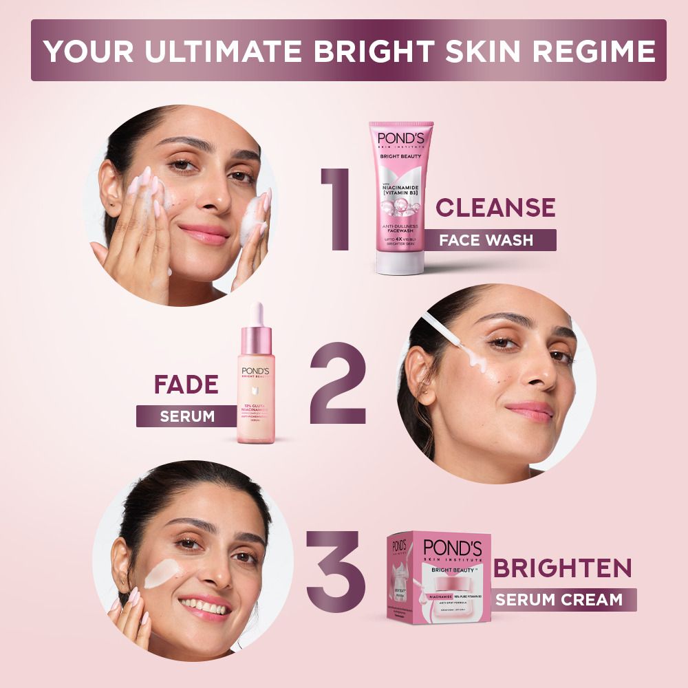 Pond's Bright Beauty Anti-Dullness Face Wash With Niacinamide & Vitamin B3, 50g - Image 5