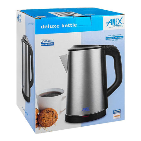 Anex Deluxe Electric Kettle, 2500ml Capacity, 1500W, Black & Silver, AG-4058 - Image 3