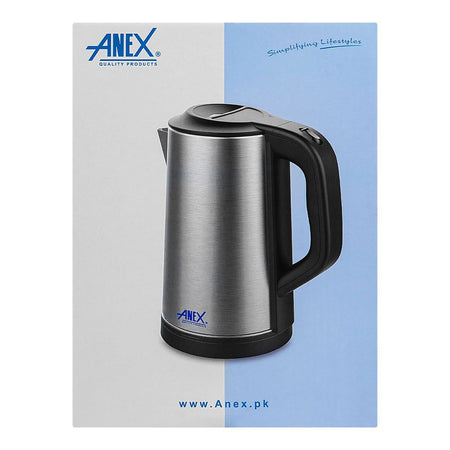 Anex Deluxe Electric Kettle, 2500ml Capacity, 1500W, Black & Silver, AG-4058 - Image 4