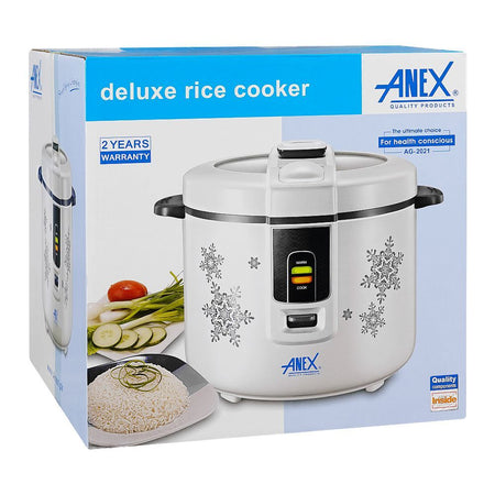 Anex Deluxe Rice Cooker, 900W, White, AG-2021 - Image 2