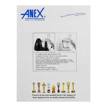 Anex Deluxe Kitchen Chef, 500W, White, AG-1141 - Image 4
