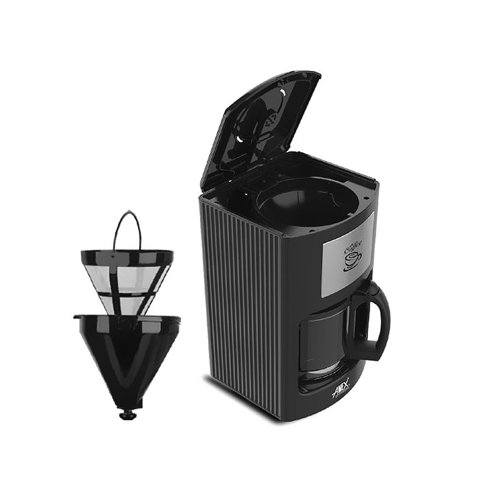 Anex Deluxe Coffee Machine/Maker, 1250ml Capacity (2-10 Cups), 915-1080W, Black, AG-811 - Image 2