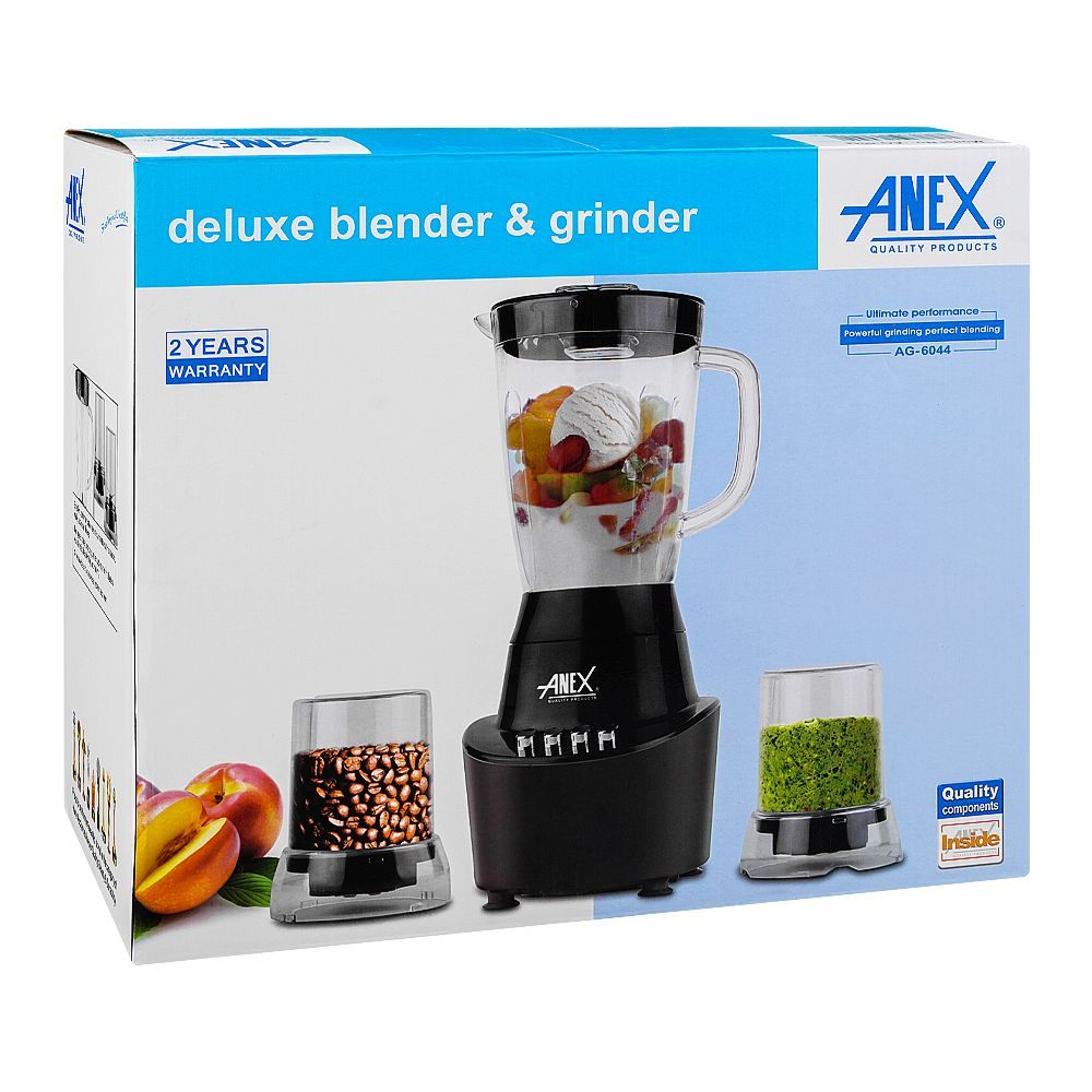 Anex Deluxe Blender & Grinder, 300W, Grey, AG-6044 - Image 2