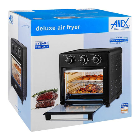 Anex Deluxe Air Fryer, 1200W, Black, AG-2121 - Image 2