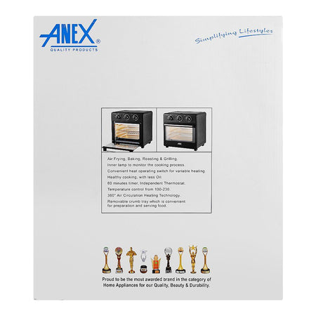 Anex Deluxe Air Fryer, 1200W, Black, AG-2121 - Image 4
